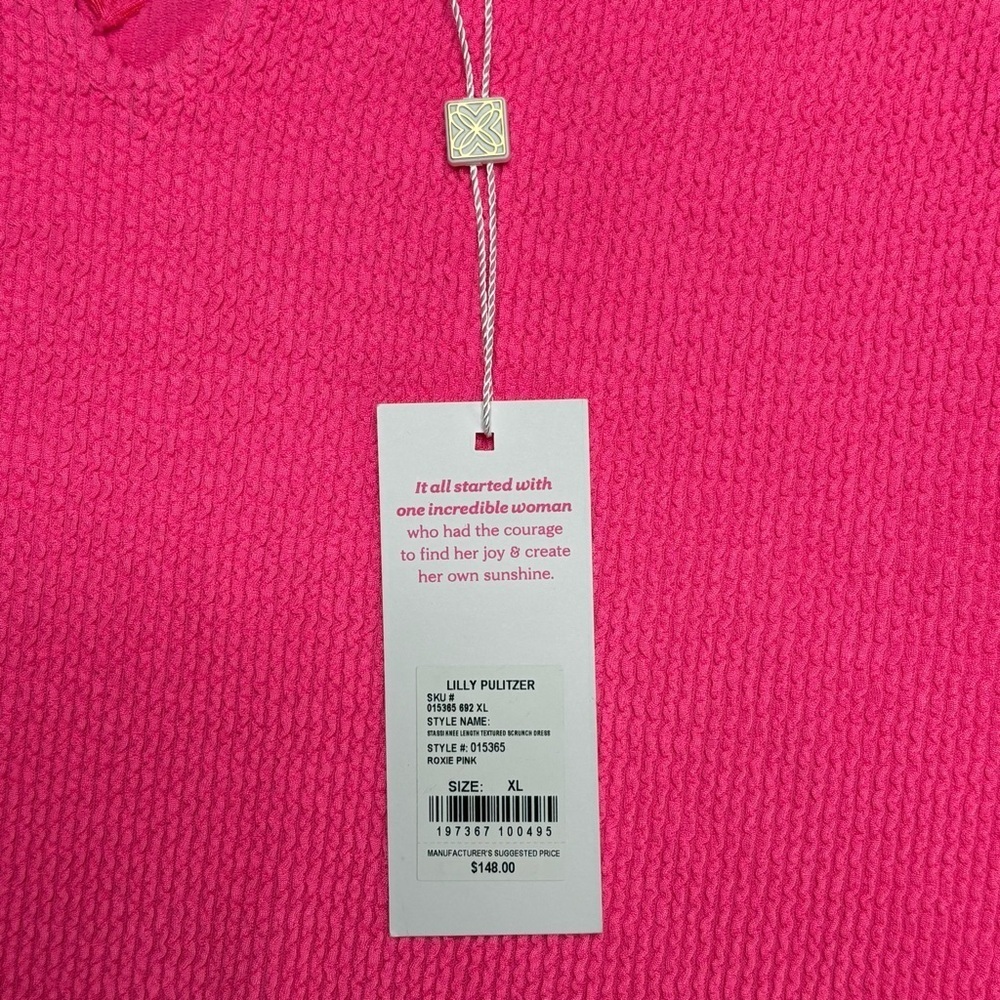 NWT Lilly Pulitzer Stassi Knee Length Scrunch Dress • Roxie Pink • XL - Picture 11 of 11